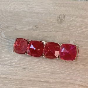 Red/Pink faux stone elastic bracelet
